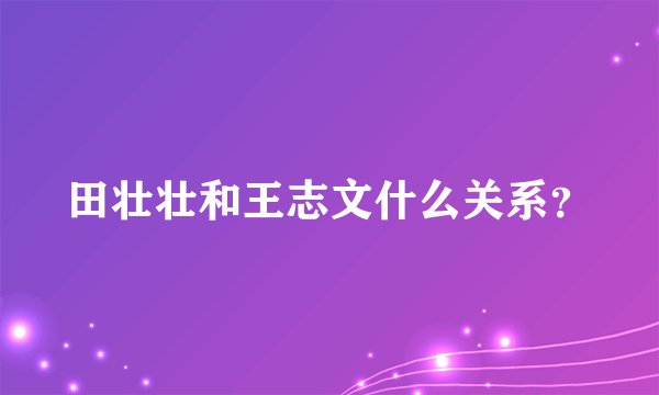 田壮壮和王志文什么关系？
