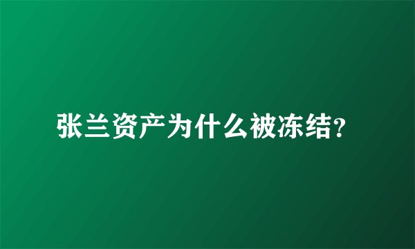 张兰资产为什么被冻结？