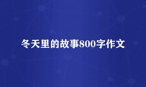 冬天里的故事800字作文