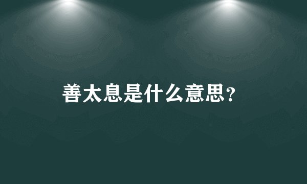 善太息是什么意思？