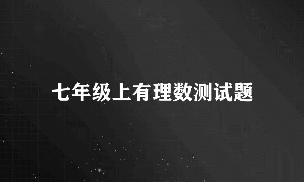 七年级上有理数测试题