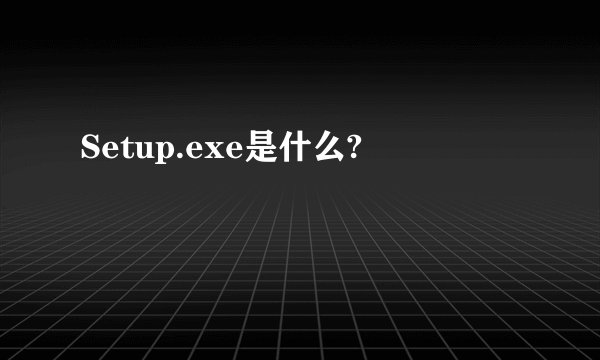 Setup.exe是什么?