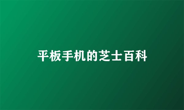 平板手机的芝士百科
