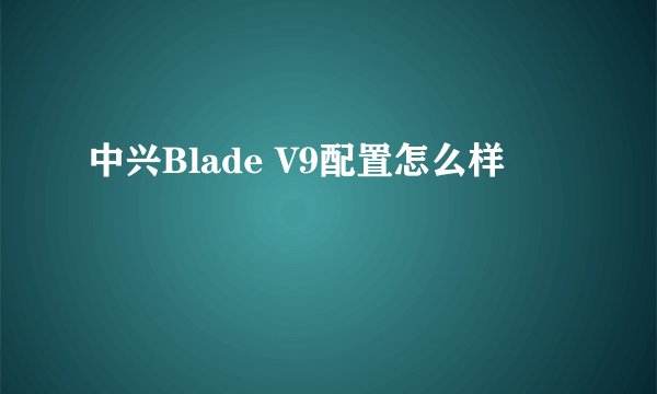 中兴Blade V9配置怎么样