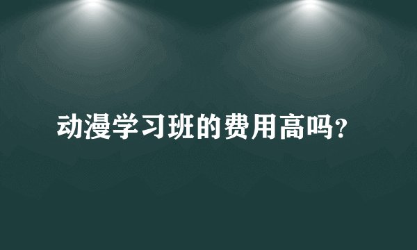 动漫学习班的费用高吗？