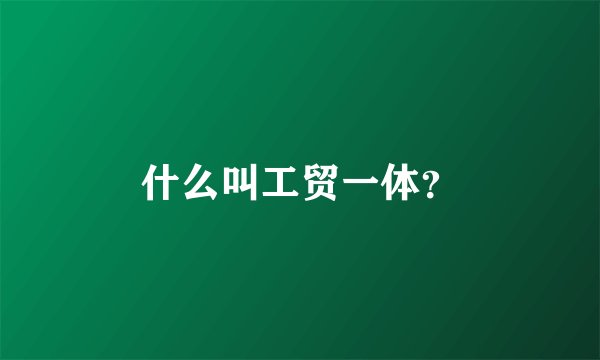 什么叫工贸一体？
