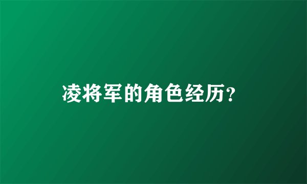 凌将军的角色经历？