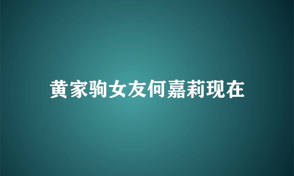 黄家驹女友何嘉莉现在