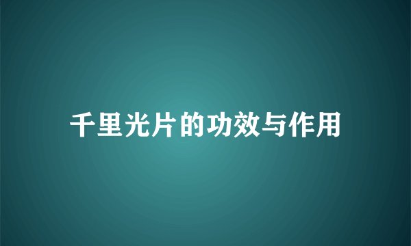 千里光片的功效与作用