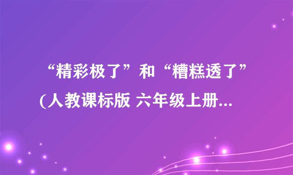 “精彩极了”和“糟糕透了”(人教课标版 六年级上册教学课件)