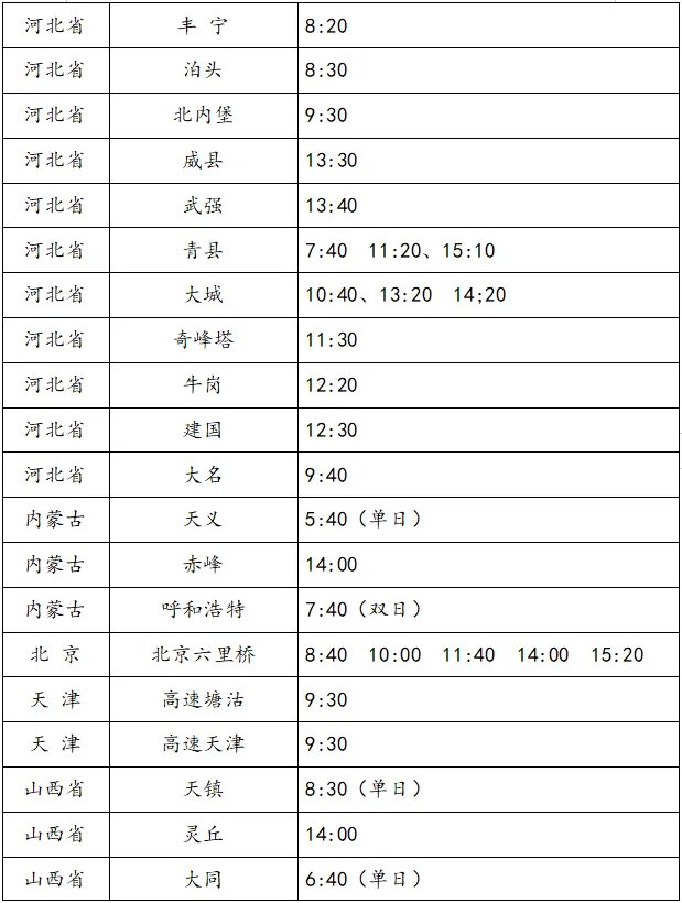 2023保定客运中心站时刻表 保定汽车站电话 保定班车时间表