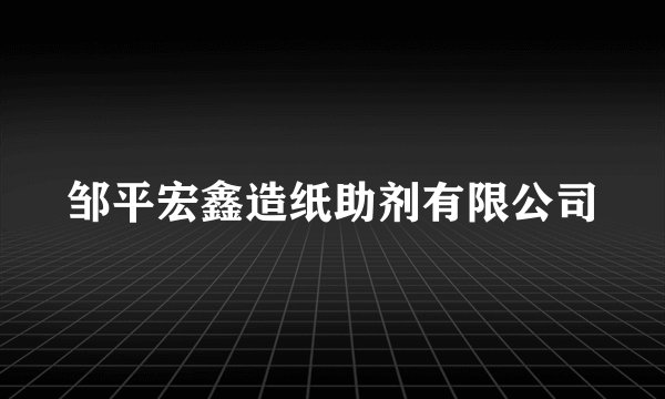 邹平宏鑫造纸助剂有限公司