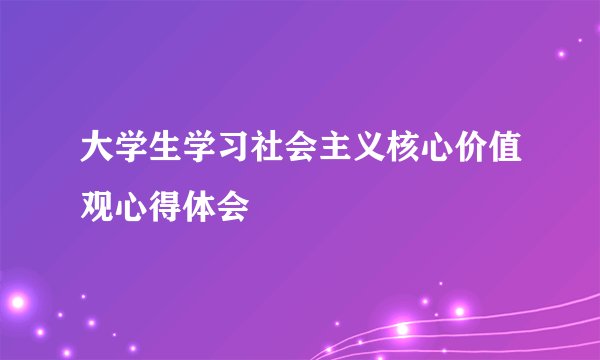 大学生学习社会主义核心价值观心得体会
