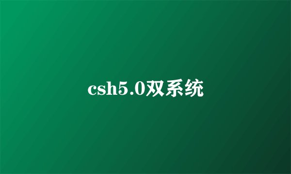 csh5.0双系统