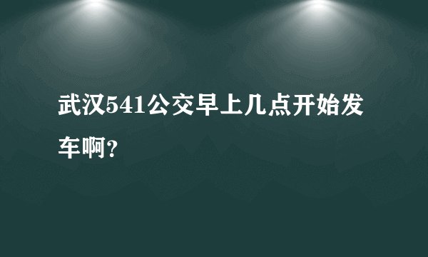 武汉541公交早上几点开始发车啊？