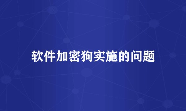 软件加密狗实施的问题