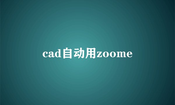 cad自动用zoome