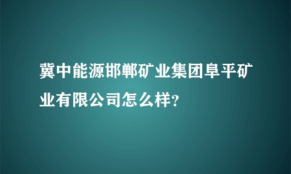 冀中能源邯郸矿业集团阜平矿业有限公司怎么样？