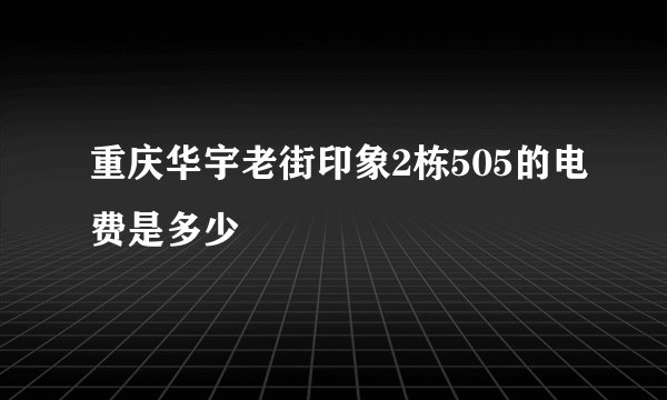 重庆华宇老街印象2栋505的电费是多少