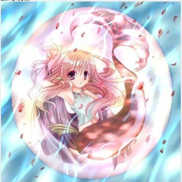 漂亮的红尾美人鱼，或者红鲤鱼图，最好是动漫图