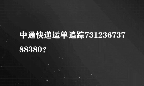 中通快递运单追踪73123673788380?