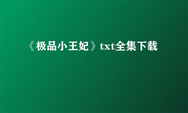 《极品小王妃》txt全集下载