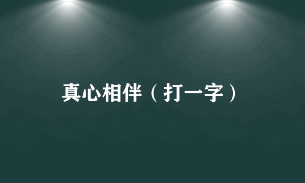 真心相伴（打一字）