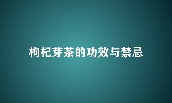 枸杞芽茶的功效与禁忌