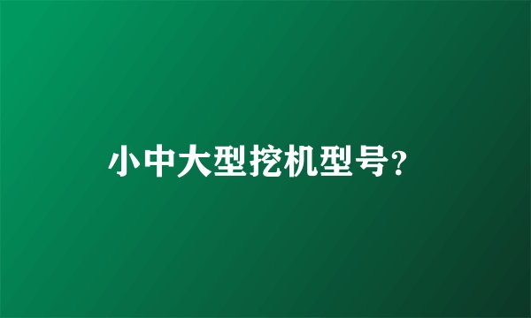 小中大型挖机型号？