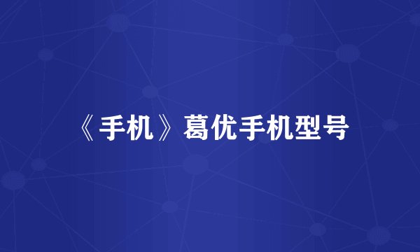 《手机》葛优手机型号