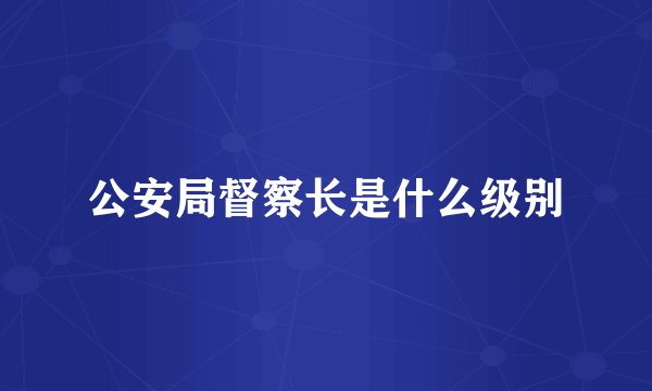 公安局督察长是什么级别