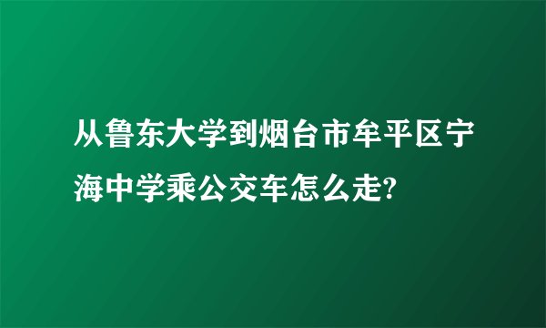 从鲁东大学到烟台市牟平区宁海中学乘公交车怎么走?