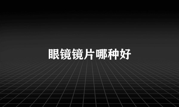 眼镜镜片哪种好