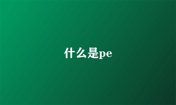 什么是pe