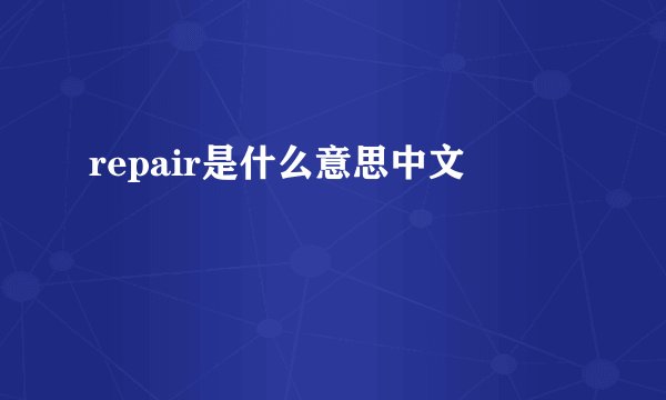 repair是什么意思中文