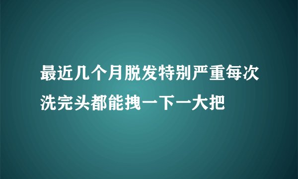 最近几个月脱发特别严重每次洗完头都能拽一下一大把