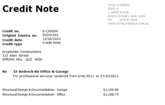 creditnote是什么意思