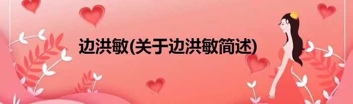 边洪敏(关于边洪敏简述)