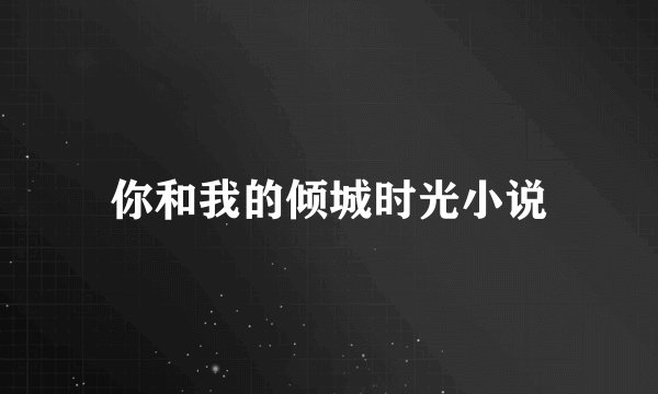 你和我的倾城时光小说