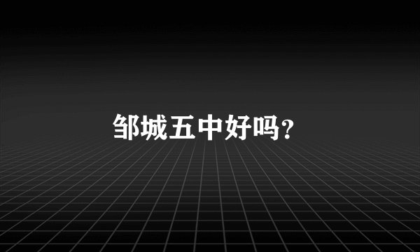 邹城五中好吗？