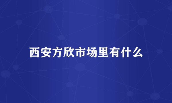 西安方欣市场里有什么