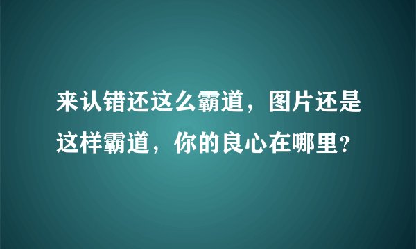 来认错还这么霸道，图片还是这样霸道，你的良心在哪里？