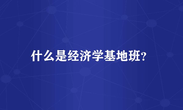 什么是经济学基地班？