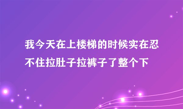 我今天在上楼梯的时候实在忍不住拉肚子拉裤子了整个下
