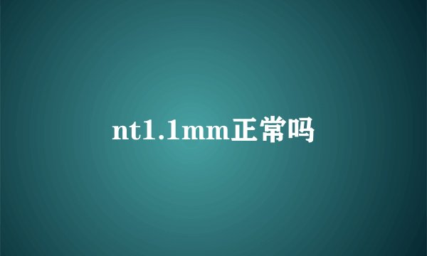 nt1.1mm正常吗