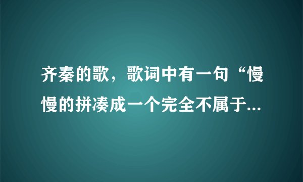齐秦的歌，歌词中有一句“慢慢的拼凑成一个完全不属于真正的我”，这首歌名是什么？