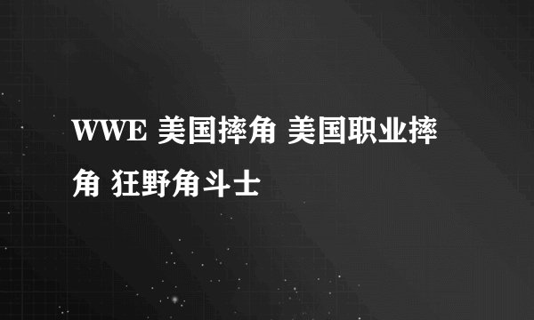 WWE 美国摔角 美国职业摔角 狂野角斗士