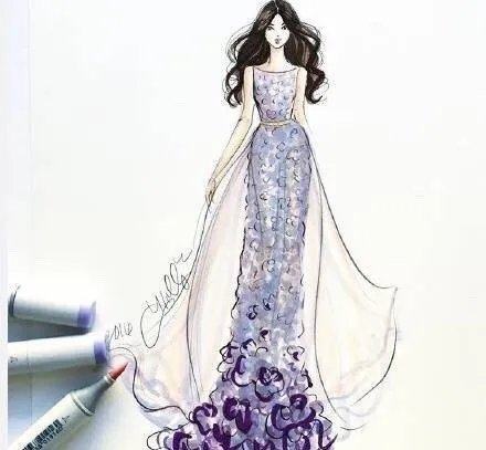 手绘婚纱礼服设计图大全 婚纱手绘设计图的画法