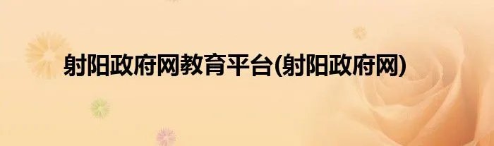 射阳政府网教育平台(射阳政府网)