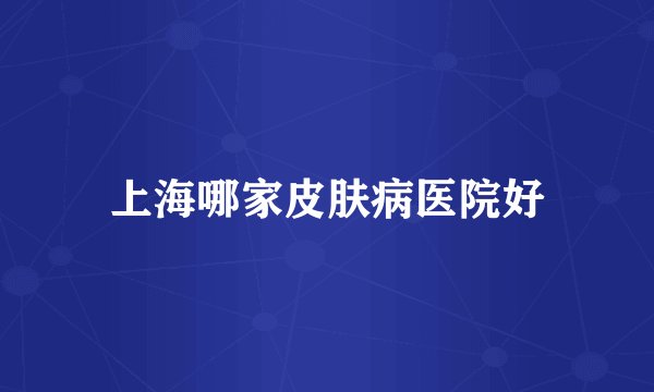 上海哪家皮肤病医院好